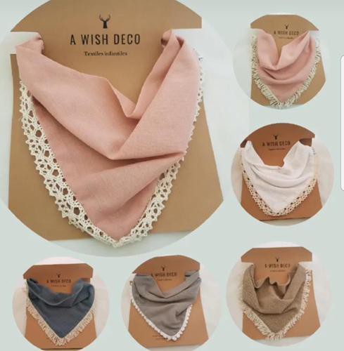 PAÑUELOS GASA CON FLECOS, BORLAS, PUNTILLAS ETC – Pañalera Belyan